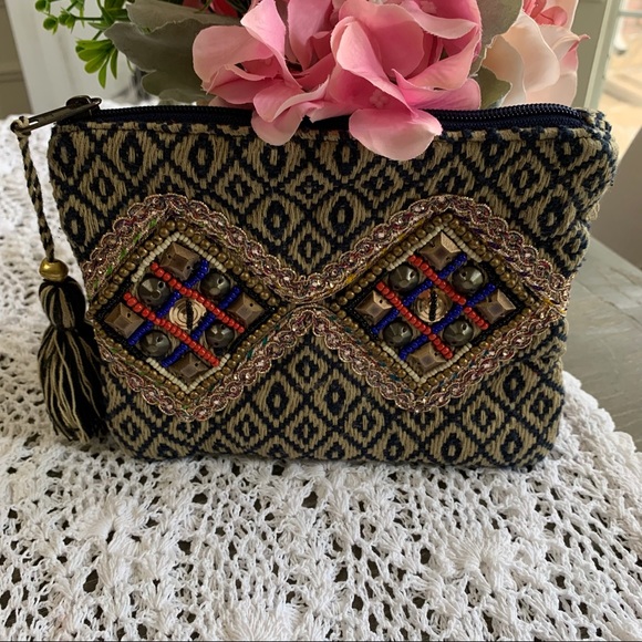 LOVE STITCH BOHEMIAN WOMEN CLUTCH MAKE UP BAG - Picture 5 of 16